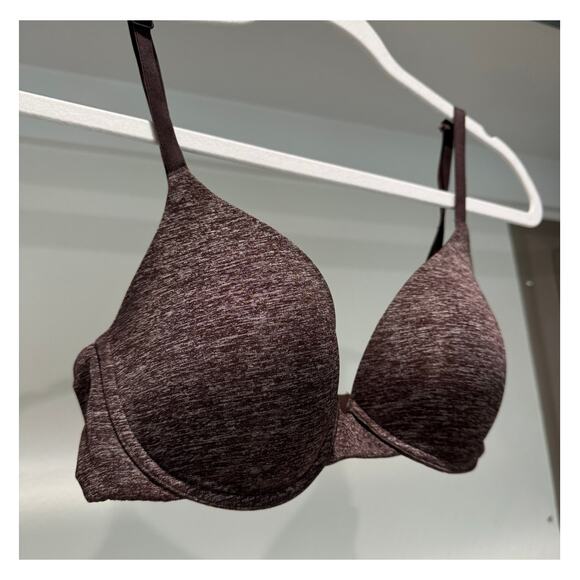 Victoria's Secret Uplift Semi Demi Bra No Push-Up Brown Heather 34C Discontinued - Picture 1 of 7